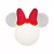 Luminária Minnie Clean 28x32,5x19,5cm Polietileno Branco e Vermelho. - Imagem 1