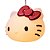 Pendente Hello Kitty 28x36x23cm Polietileno Branco, Vermelho e Preto. - Imagem 2