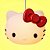 Pendente Hello Kitty 28x36x23cm Polietileno Branco, Vermelho e Preto. - Imagem 3