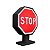 Luminária Placa Stop 34,5x25,5x0,8cm Polietileno Preto e Vermelho. - Imagem 3