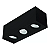 Spot de Sobrepor Sura Face Recuada Retangular Triplo PAR20 14x37,3x12,8cm Alumínio Preto Fosco. - Imagem 1