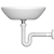 Sifão tubo extensivo universal branco porca pp blukit - Imagem 3