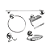 Kit acessórios para banheiro 5 peças inox/al start kimetais - Imagem 1