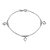 Pulseira Prateada Lisa com 3 Pingentes de Coração - Imagem 1