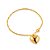 Pulseira Dourada de Cordão Baiano com Coração - Imagem 1