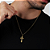 Pingente Dourado Crucifixo Detalhes - Imagem 2