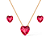 Conjunto Dourado de Coração Vermelho - Imagem 1