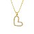 Colar Dourado de Coração Irregular Vazado com Zircônia - Imagem 1