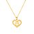 Colar Dourado Chocker de Coração e Pata Pet Zircônia - Imagem 1