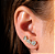 Brinco Dourado Ear Cuff de Coração com Zircônia - Imagem 2