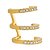 Piercing Dourado Três Argolas Cravejado de Zircônia - Imagem 1