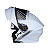 Capacete EBF XTroy Solid Shine Articulado Branco Com Óculos Interno - Imagem 1