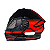 Capacete EBF XTroy MSV GTR Articulado Preto / Vermelho Com Óculos Interno - Imagem 3