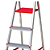 Escada De Aluminio Alta 5 Degraus Esc0064 Botafogo Lar & Lazer Cor Cinza e Vermelho - Imagem 3