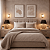 Kit 2 Unidades Abajur de Mesa Design Moderno Base Madeira Cúpula Grande Preta Branca Bege Decoração Quarto Luminária - Imagem 3