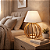 Kit 2 Unidades Abajur de Mesa Design Moderno Base Madeira Cúpula Grande Preta Branca Bege Decoração Quarto Luminária - Imagem 2