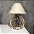 Kit 2 Unidades Abajur de Mesa Design Moderno Base Madeira Cúpula Grande Preta Branca Bege Decoração Quarto Luminária - Imagem 6