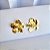 Brinco Flor Amassada dourado - Imagem 1