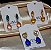 Kit com 03 brincos de pedras coloridas - Imagem 1