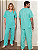 Pijama Cirúrgico Scrub Gabardine Unissex Verde Piscina - Imagem 4