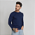 Camiseta Manga Longa 100% Algodão Adulto Unissex Azul Marinho - Imagem 2