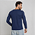 Camiseta Manga Longa 100% Algodão Adulto Unissex Azul Marinho - Imagem 3