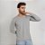Camiseta Básica Manga Longa Algodão Adulto Unissex Cinza Mescla - Imagem 2