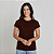 Camiseta Baby Look Algodão Adulto Feminino Marrom - Imagem 1
