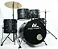 Bateria Acústica Turbo Action Preta Completa - C/ Banco E Prato - Imagem 1