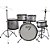 Bateria Acústica Infantil Junior 2t Prata Com Banco New York - Imagem 1