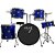 Bateria Acústica 2t Cromada Azul Com Banco Ny-f1rst - Imagem 2