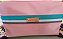 Bolsa Transversal Luxo - Rosa Com detalhes em verde claro - Imagem 2