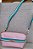 Bolsa Transversal Luxo - Rosa Com detalhes em verde claro - Imagem 3