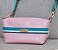 Bolsa Transversal Luxo - Rosa Com detalhes em verde claro - Imagem 1