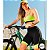 Bermuda Esportiva Ciclista Detalhe Neon Poliamida - Imagem 2