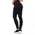 Legging Sem Costura Preto Mescla Poliamida Cós Alto Canelado Selene Fitness Academia - Imagem 2