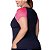 Camiseta Blusinha Academia Plus Marinho e Pink Esportiva Gola Redonda - Imagem 2