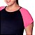 Camiseta Blusinha Academia Plus Marinho e Pink Esportiva Gola Redonda - Imagem 3