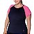 Camiseta Blusinha Academia Plus Marinho e Pink Esportiva Gola Redonda - Imagem 1