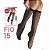 Meia 3/4 Fio 15 SELENE Original Transparente Fina até o Joelho Adulto Social Natural ou Preto com Punho - Imagem 1
