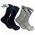 Kit 2 Pares Meia Cano Alto Grossas Algodão Escuras Cinza Preto Meias Reforçadas Masculina Qualidade Centopé - Imagem 1