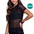 Camiseta Tela Furadinha Academia Esportiva Fitness Gola Redonda Preta Selene - Imagem 1