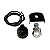 Kit Engate Black Capa 100mm Esfera Cromada Tomada 6 Polos Com Fio - Imagem 1