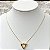 Conjunto Colar Feminino E Brinco Triangulo Ouro 18k - Imagem 4