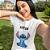 Camiseta Feminina de Algodão Estampada Lilo e Stitch - Imagem 3