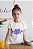 Camiseta Infantil Menina Branca de Algodão com Estampa Personalizada - Imagem 1