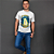 Camiseta Masculina Branca de Algodão Estampada Chaves Disco Voador - Imagem 1