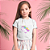 Camiseta Infantil Menina Branca de Algodão com Estampa Unicórnio - Imagem 2