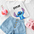 Camiseta Infantil Menina Branca de Algodão com Estampa Lilo Stitch - Imagem 2