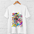 Camiseta Infantil Menina Branca de Algodão com Estampa Personagens Super poderosas - Imagem 2
